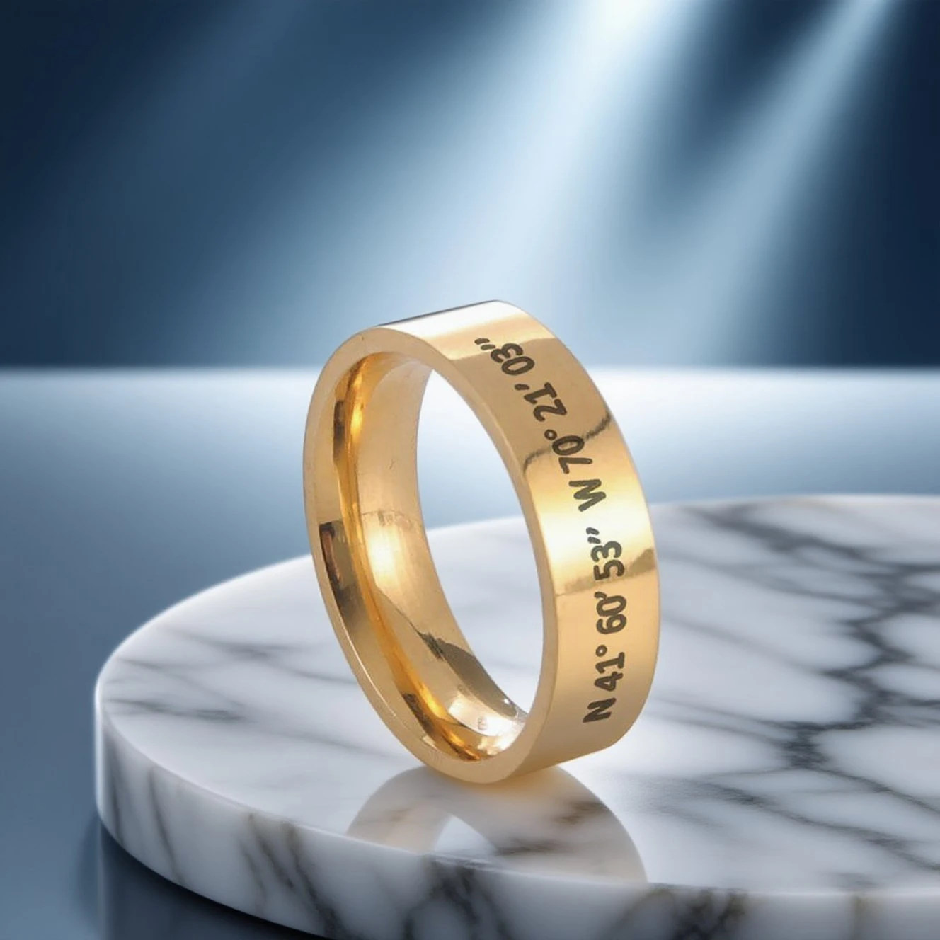 

Personalized Latitude - Longitude Rings, Multi - Color Options, Coordinate - Etched Design, Perfect For Couples & Self - Gifting