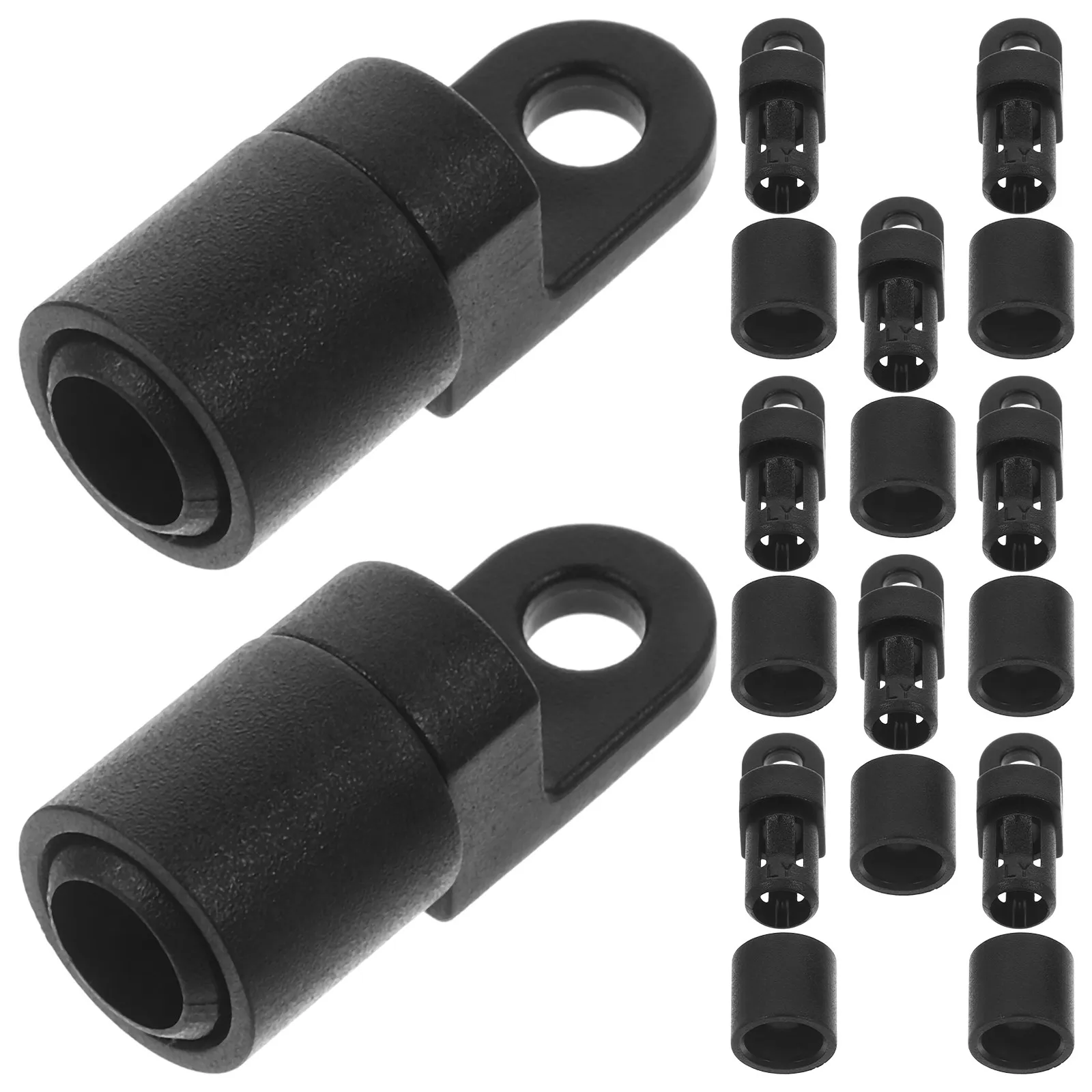10Pcs Elastic Cord End Hooks Bungee Cord Terminal for Kayak Canoe Boat Paddle Rod Leash Cargo Net Rustproof Corrosion Free