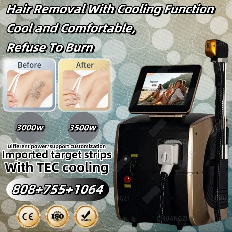 Portable 808  Hair Removal Machine 3 wavelengths Painless Beautiful Whole Body Skin Rejuvenation Hair Removal