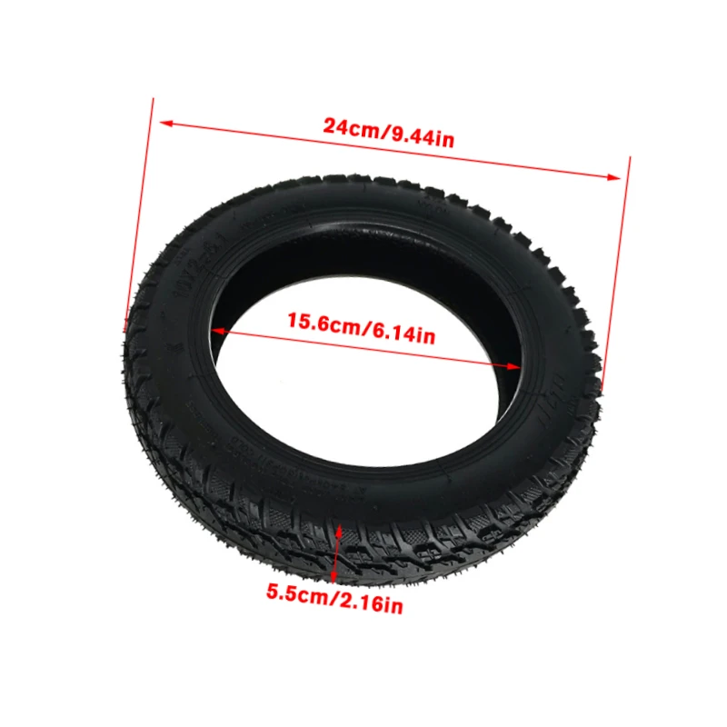 10 Inch 10x2-6.1 Tubeless Tyre Off-roads Tire For Xiao*mi M365 Electric Scooter Durable Wearproof Replaceable Scooter Accessorie
