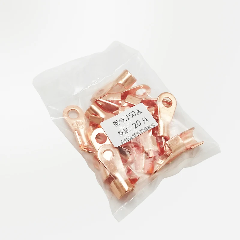 30PCS High Quality 150A Red Copper Cable Connector Crimp Terminal Lugs OT-150A Connecting Terminals