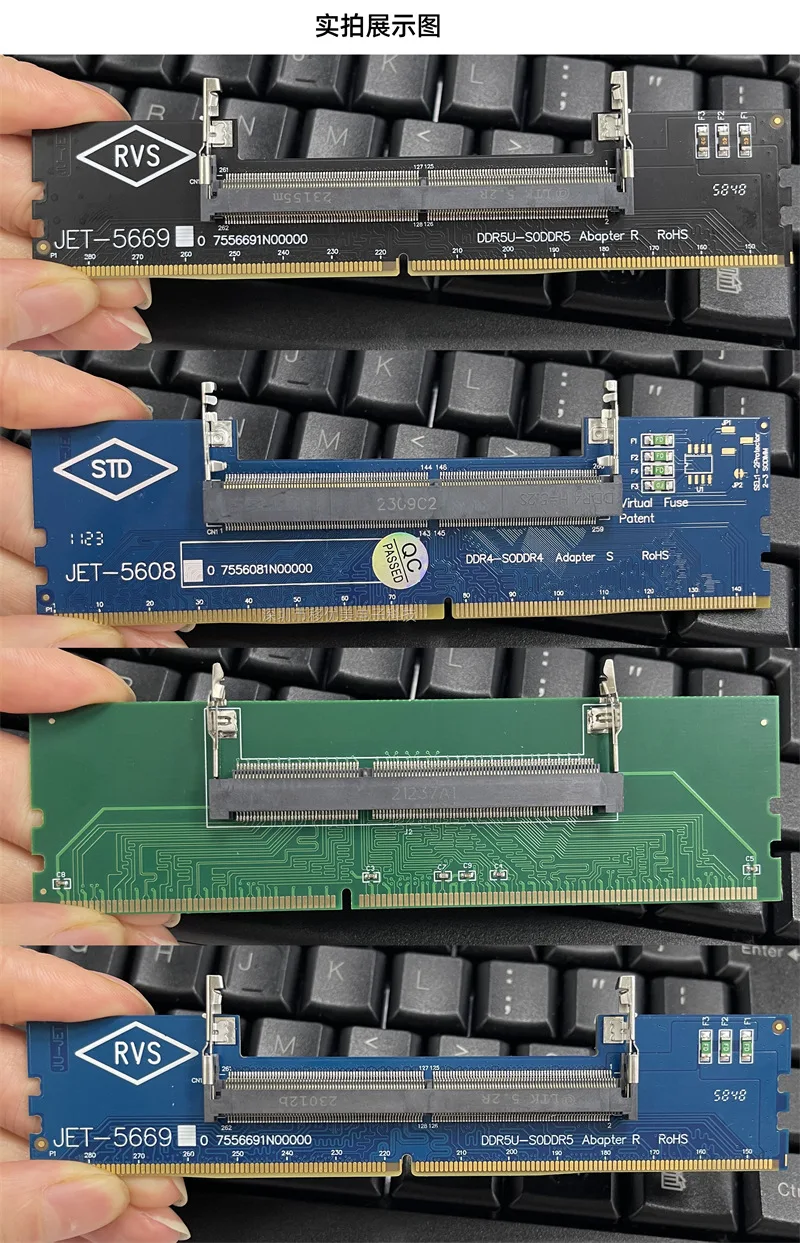 DDR3 DDR4 DDR5 Laptop-zu-Desktop-Speicheradapterkarte SO-DIMM zu PC DIMM-Karte Mini-Speicherstick RAM-Verbindungsadapter – Detail 5