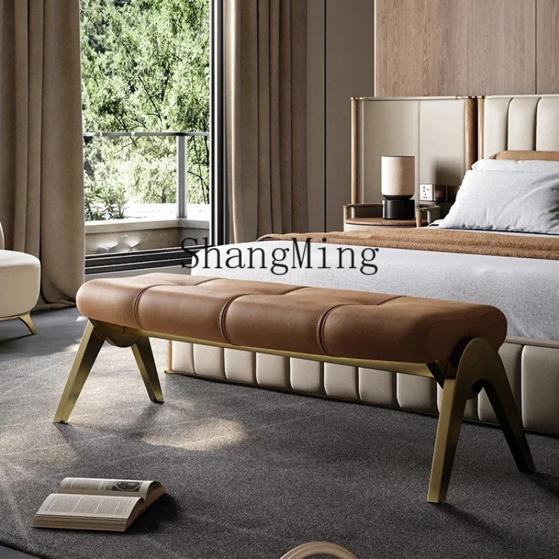 

FG exquisite senior home modern light luxury bedside stool master bedroom full leather bedside stool