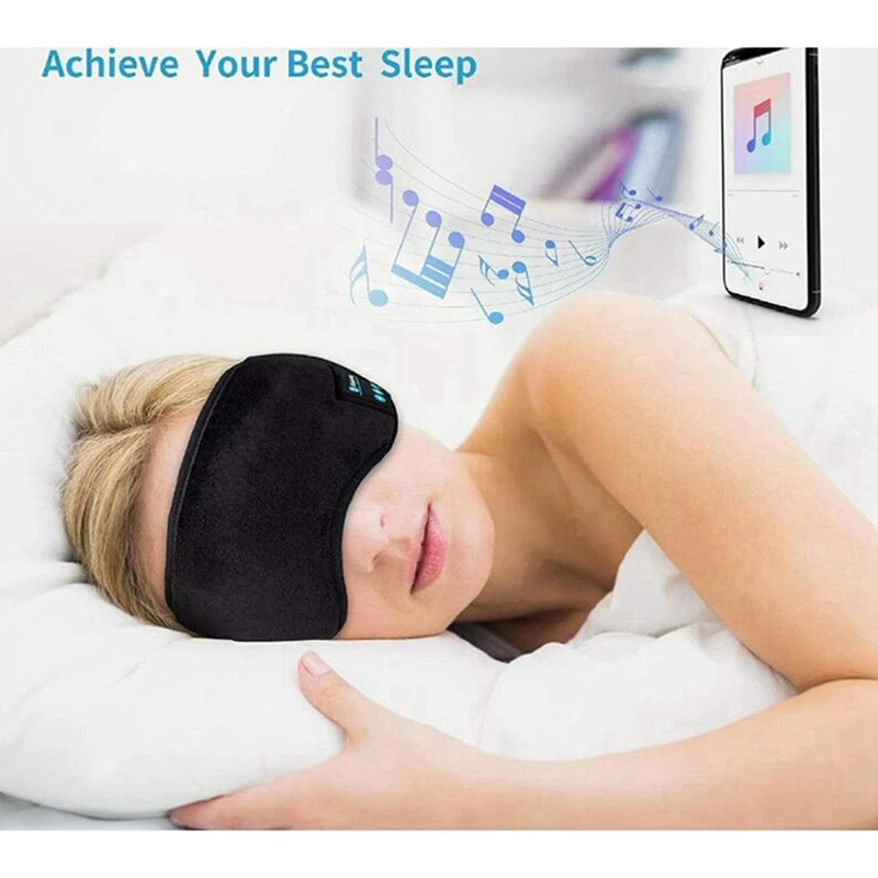 2X Sleep Headphones Bluetooth Eye Mask, Wireless Bluetooth 5.0 Headphones Music Travel Sleeping Headphones Sleeping Mask