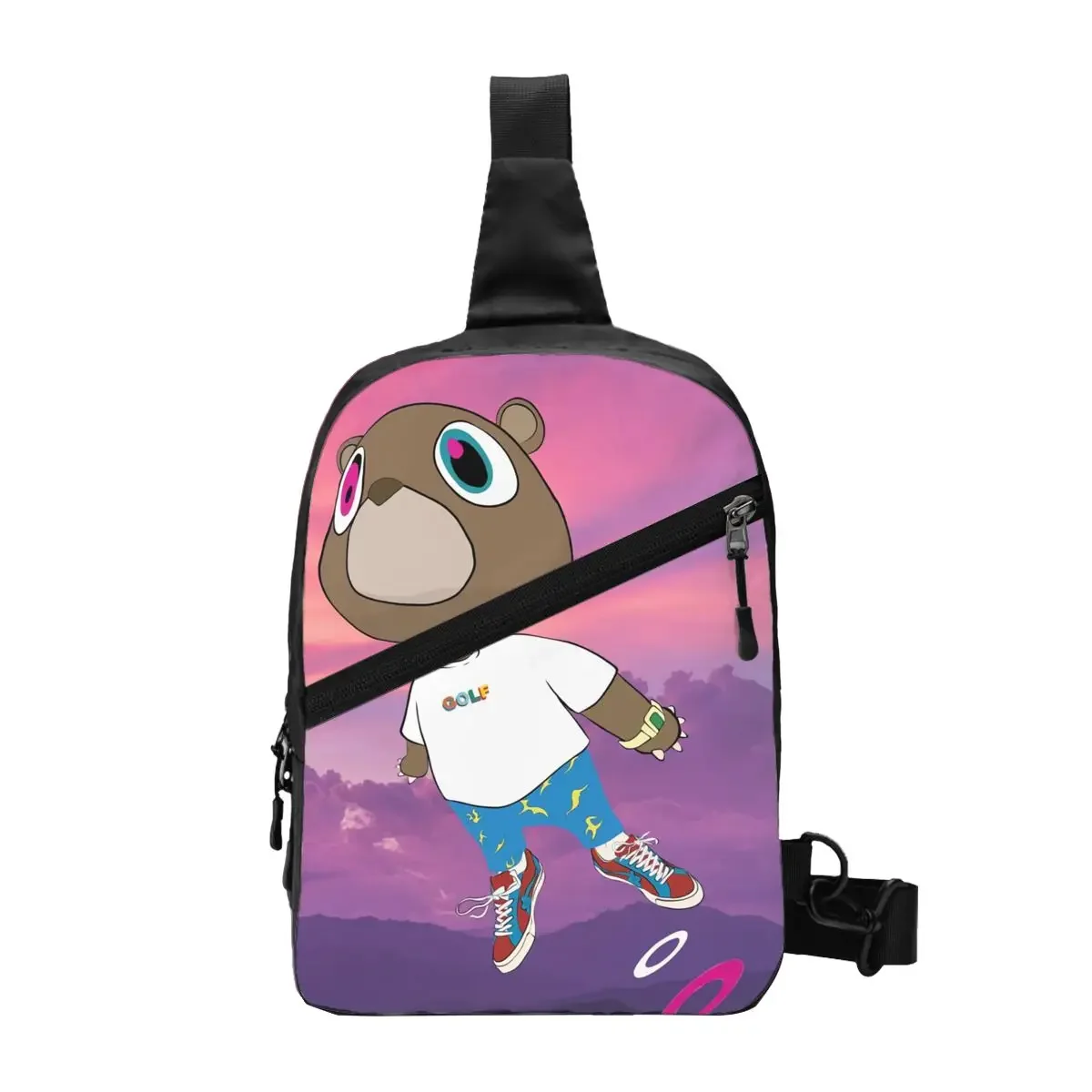 Graduation Bear Sling Chest Crossbody Bag Men Casual Shoulder Backpack for Hiking