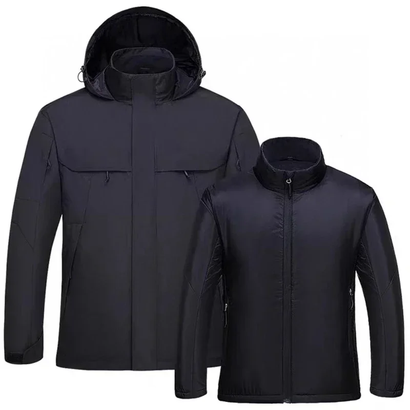 

Outdoor 3 in 1 Tactical Windbreaker Coat Outdoor Hiking Detachable Autumn Winter Two-piece Set Thickened Waterproof Jacket