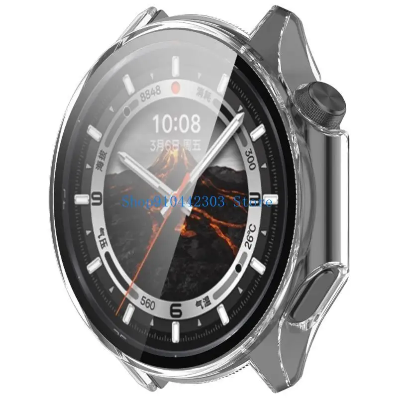 L4MD beschermende schaal met gehard glasfilm, schermbeschermfolie voor horloge 3 horlogeafdekking, behuizing