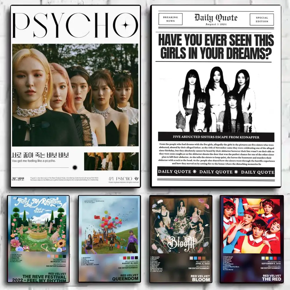 

R-Red Velvet Painting Calligraphy Canvas Poster Waterproof HD Vintage Retro Wall Art for Bedroom Living Room Home Decor Gift