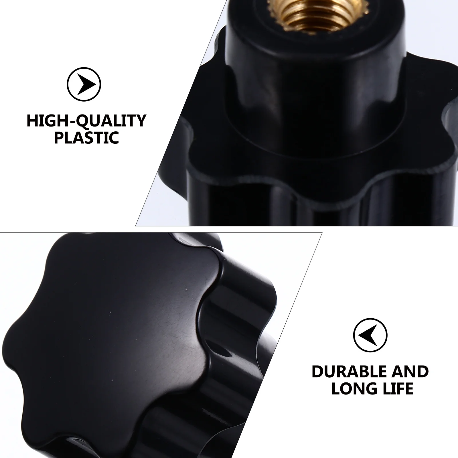 

10Pcs Star Shaped Plastic Knobs Threaded Hand Clamping Nuts Screw-in Handle for Machinery and Equipment Clamping Nuts Knob