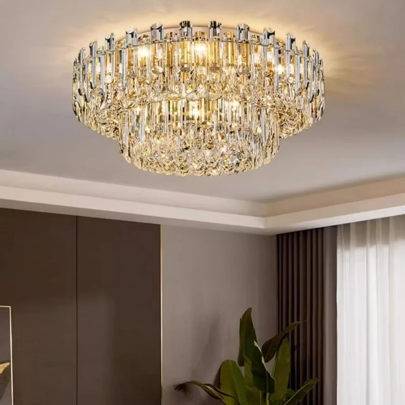 

Modern Light Luxury Crystal Living Room Ceiling Light New Simple and Elegant Luxury Restaurant Master Bedroom Lighting