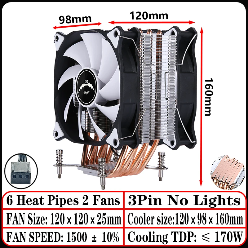 6Heat-pipes 2Fan3pin