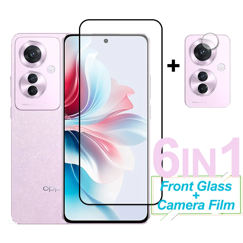 

For OPPO Reno11 F Glass Screen Protector Full Cover Tempered Glass Protective Phone Camera Lens Film On For OPPO Reno 11 F 11F