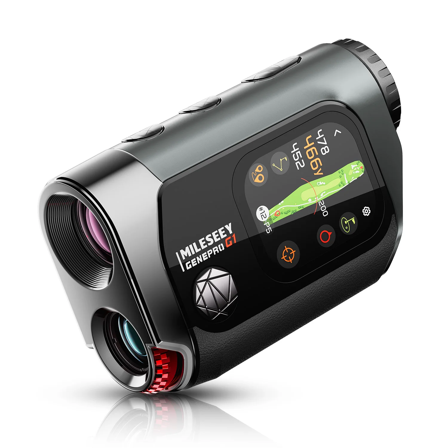 

MILESEEY GenePro G1 GPS Golf Rangefinder Touchscreen 1300 Yards Range Finder Preloaded 43000+ Courses Red Green Display 905nm