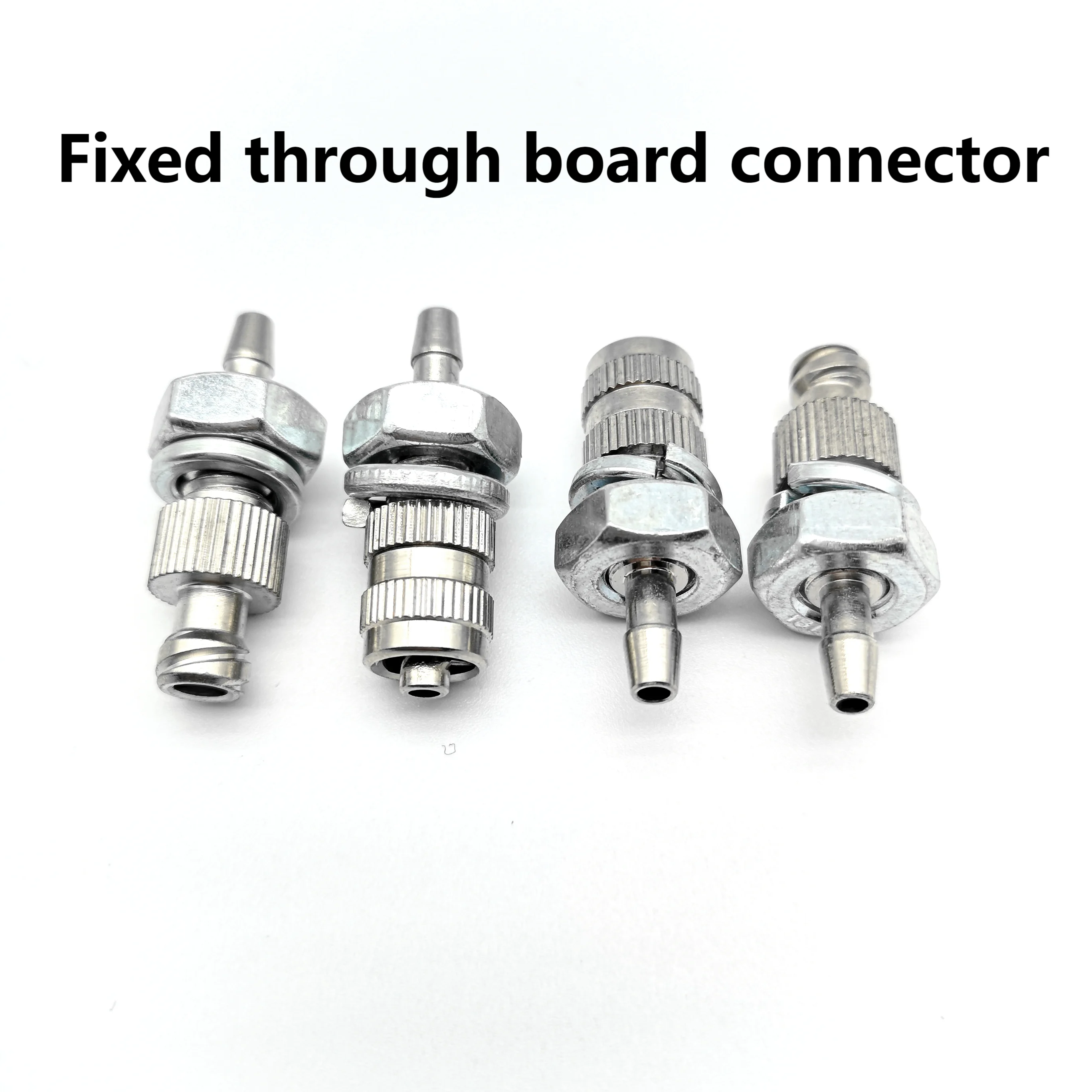 Multiple types of metal fixable through board connectors,adhesive adapters,male and female pairs of connectors