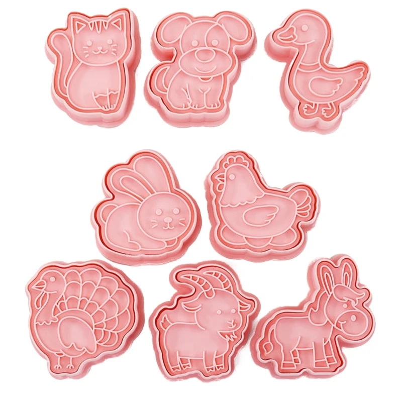 8Pcs Plastic Biscuit Molds Cookie Stamps DIY Cake Molds Kitchen Cooking Tool Drop shipping