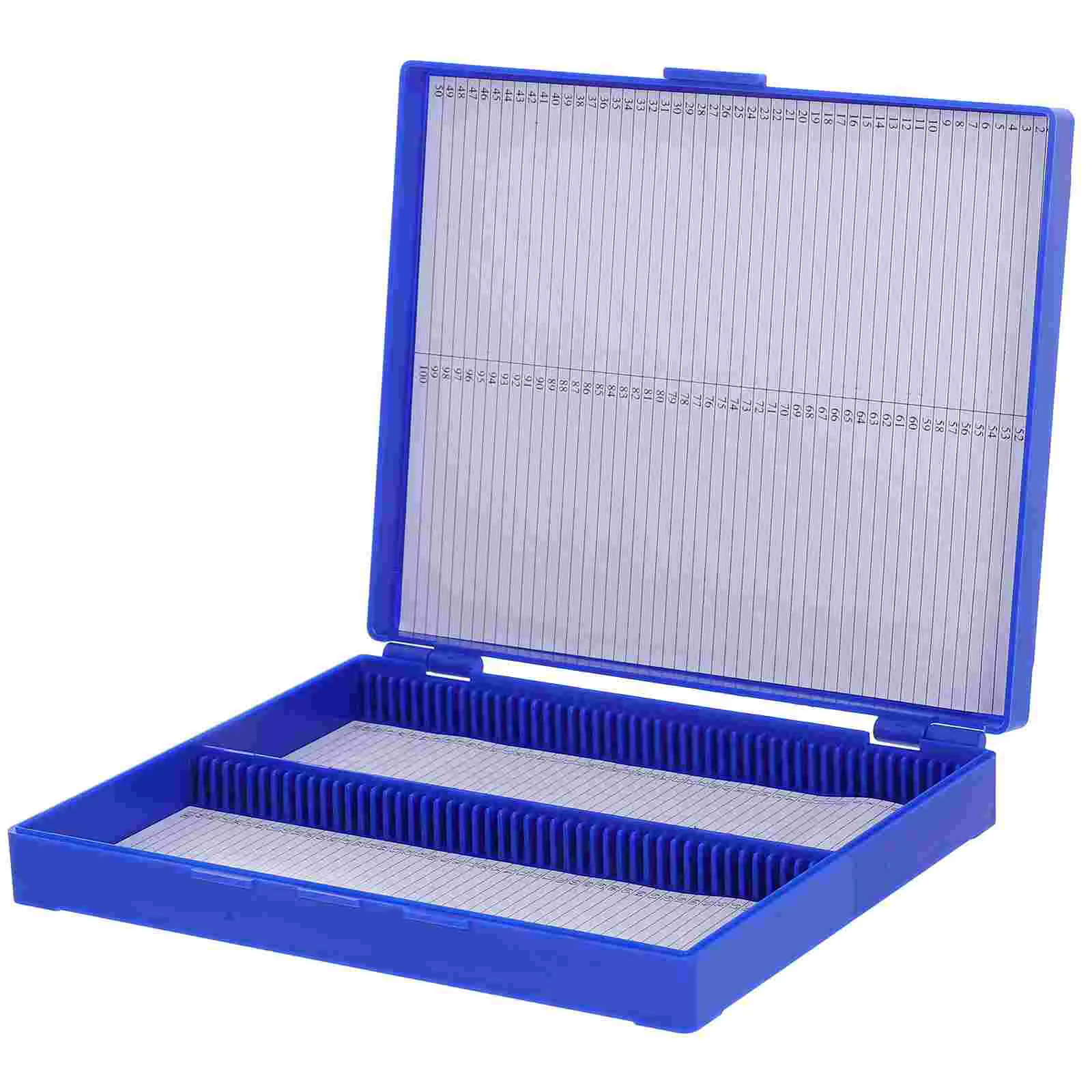 Pathology Slide Box Microscope Holder Storage Case Slideshow Organizer Plastic Solution Container 100-place