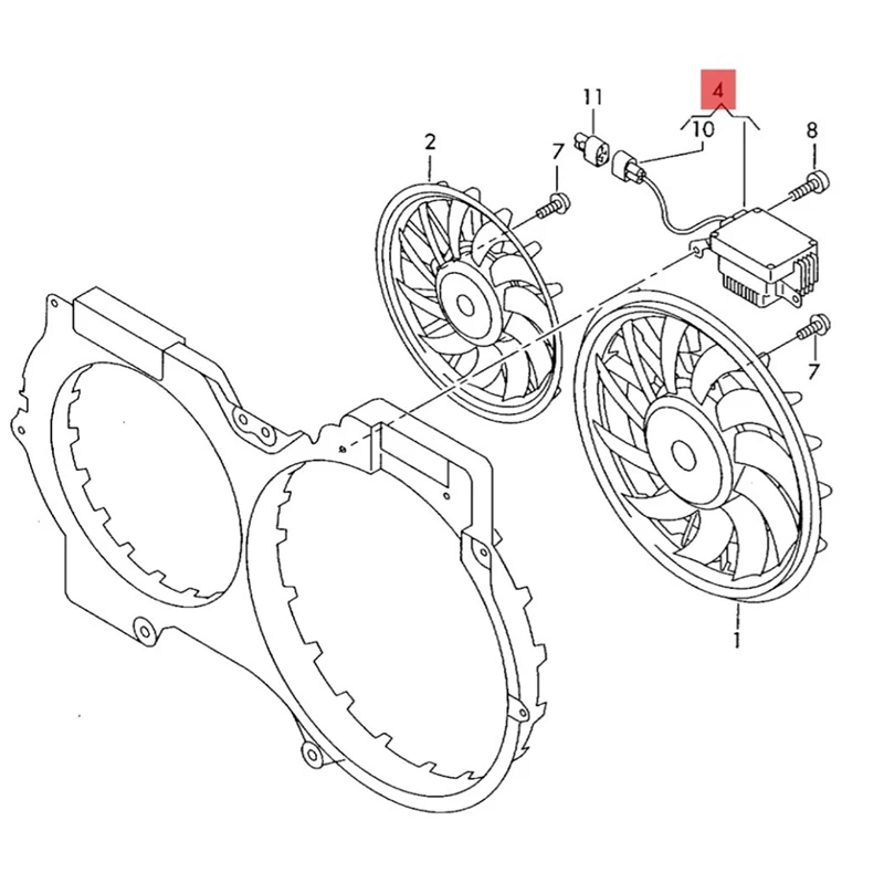 8K0959501A Engine Radiator Cooling Fan Control Unit Module For  A4 S4 A5 A6 A7 Q3 Q5 S6 08-16 8K0959501G 8K0959501C