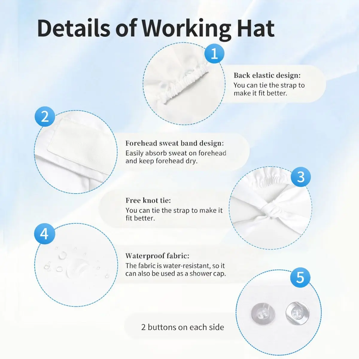 House MD Cat Meme Scrub Hat Doctor Working Surgical Cap Men Women Adjustable Nursing Caps for Dentist - view 4