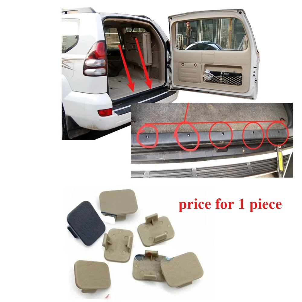 

1 Piece Tailgate Carpet Edging Strip Screw Decorative Cover for Toyota Prado Land Cruiser 2003-2009 FJ120 LCP120 Black or Beige