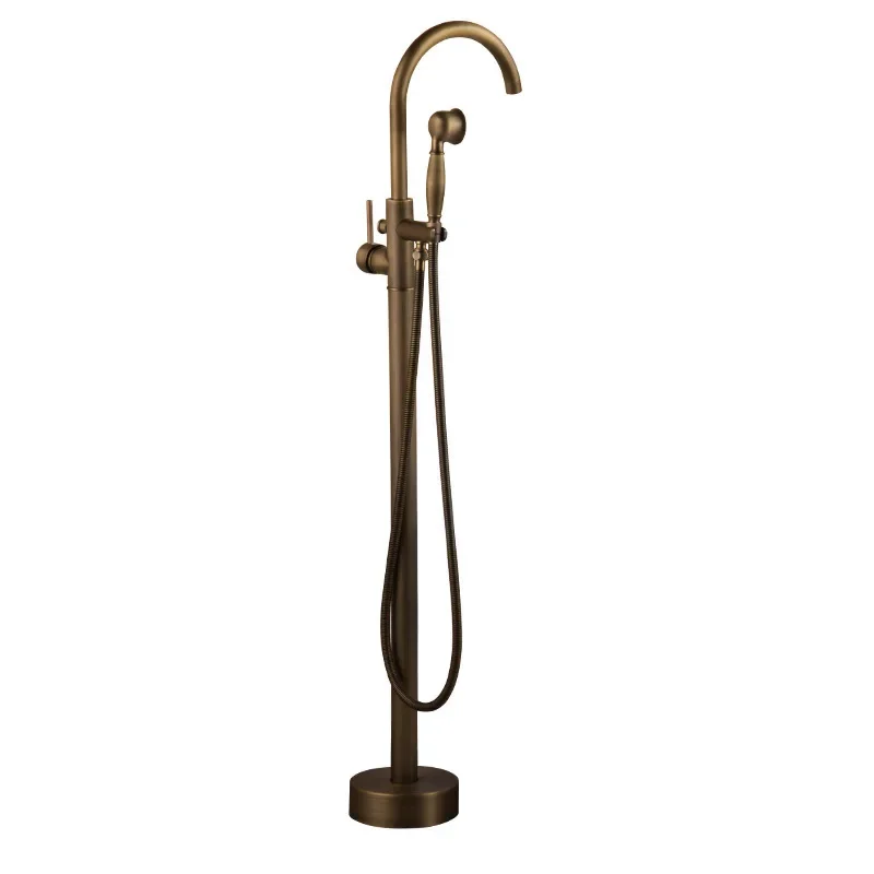 

European style, antique, copper body, floor, with hand spray, hot and cold water, shower