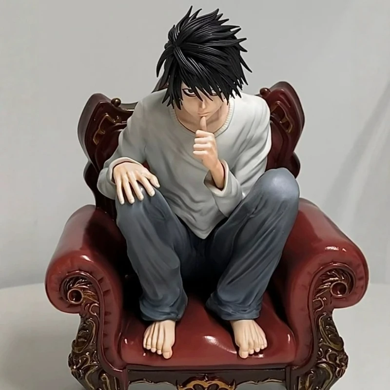 

15cm Full Painted Death Note L. Lawliet Squatting Sofa Figurine Model Death Note Decoration Collection Doll Christmas Gift