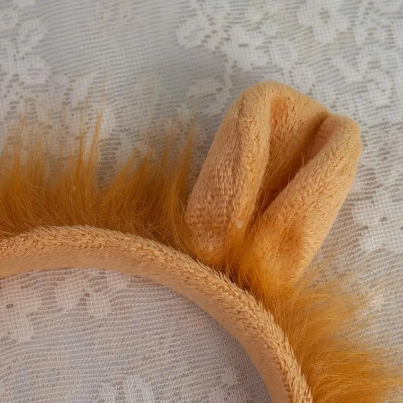 Q0KE 동물 사자 의상 세트 봉제 사자 귀 머리띠 꼬리 Bowtie 투투 장갑 아이를위한