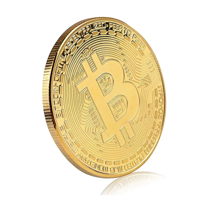 

Gold Plated Bitcoin Coin Collectible Art Collection Gift Physical Commemorative Casascius crypto coin Metal Antique Imitation