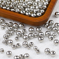 JHNBY Stainless Steel Spacer Beads Ball 3/4/5/6/8MM Metal Round Loose Beads For Jewelry Bracelet Making DIY Accessories Findings