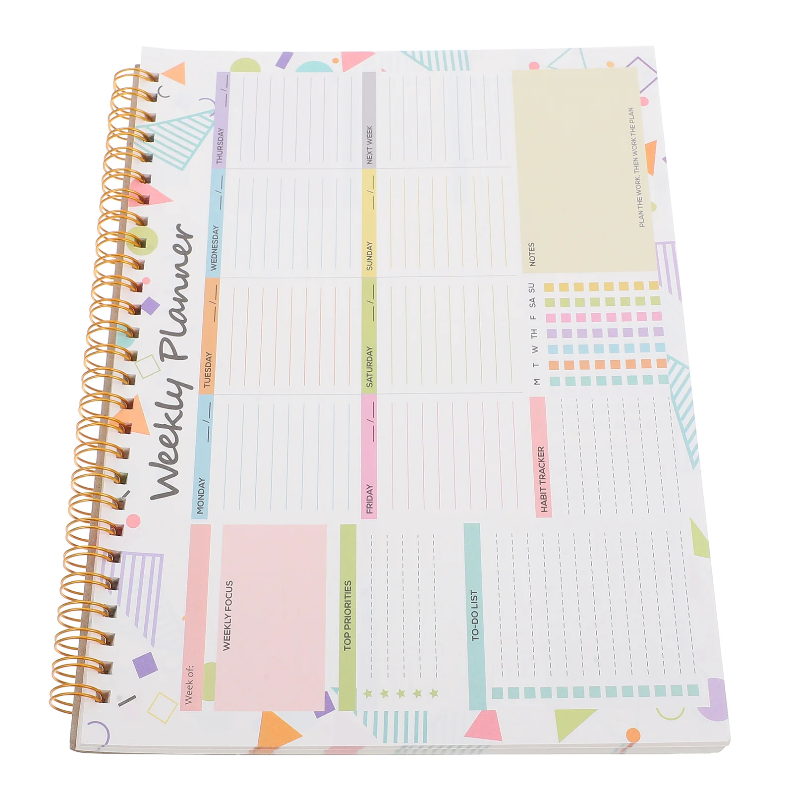 Weekly Planner Daily Checklist Spiral Food Journals for Tracking Meals Organizer Notebook Work