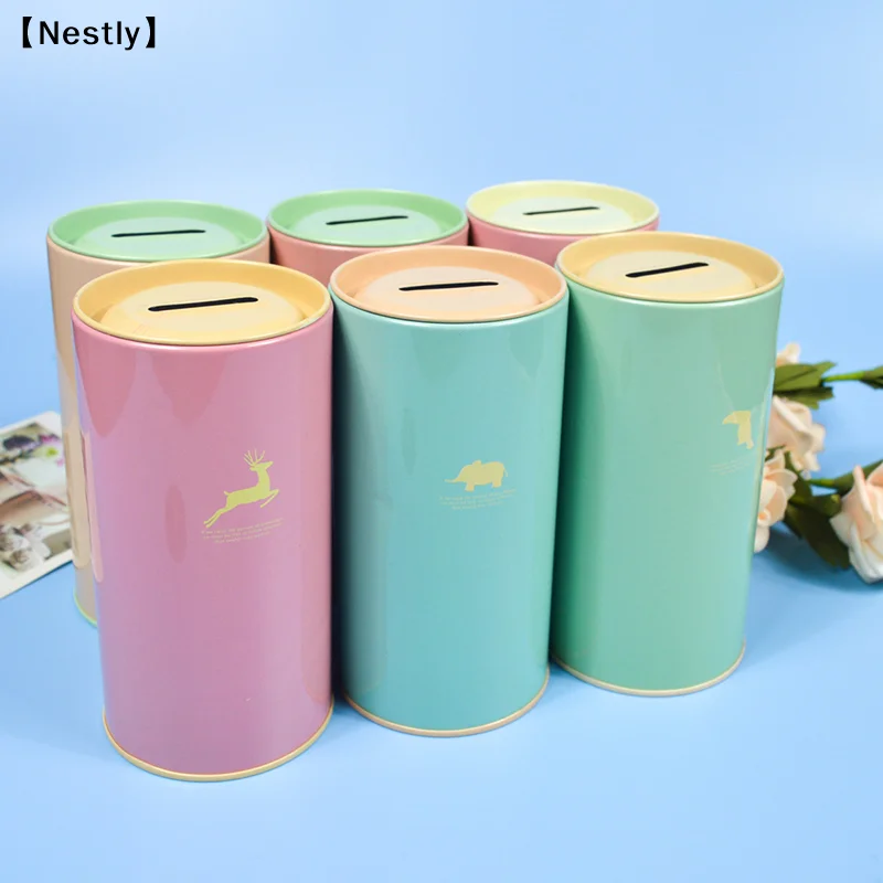 Tirelire en métal en forme d'animal, couleur bonbon, tirelire mignonne, boîtes de rangement pour articles divers, boîtes cadeaux, décoration d'intérieur, boîte à monnaie〔Nest〕