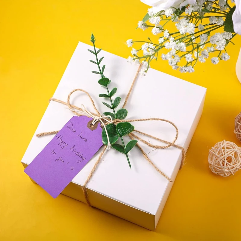 240Pcs 4 3/4 X 2 3/8In Manila Labels Shipping Labels Cardboard Labels With String Hanging Labels With Reinforced Holes