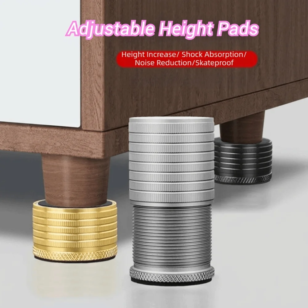 Adjustable Height Furniture Leg Booster Pad Non-Slip Leveling Height Increaser Sturdy Risers Bed Table Legs Raised Base