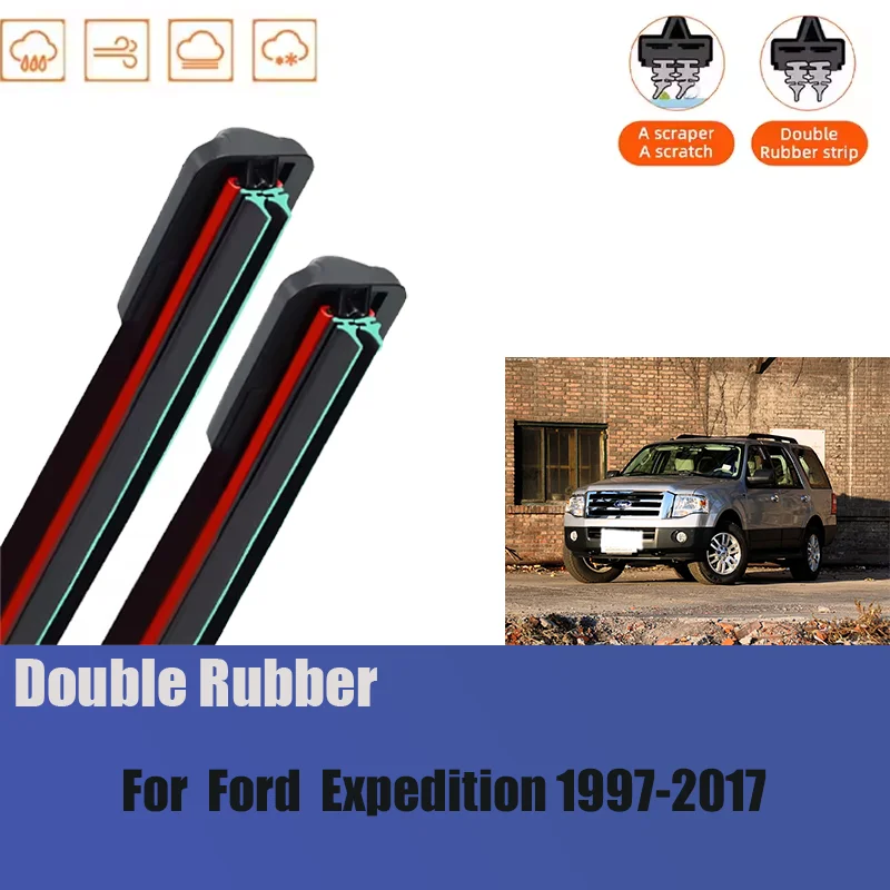 

For Ford Expedition Front Windshield Wiper General Motors Multifunctional Double Rubber 1997-2017 Year