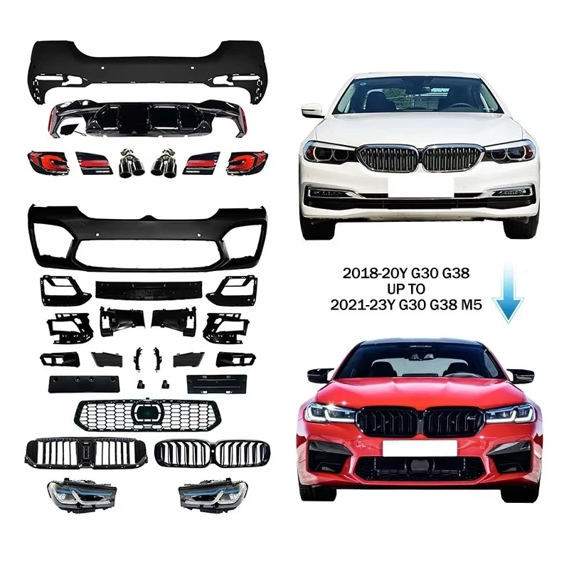 5S 2018-20Y G30 G38 up to 2021-23Y M5 Car Auto Body Kit Part Bumper Accessories with Lights for 5 Series