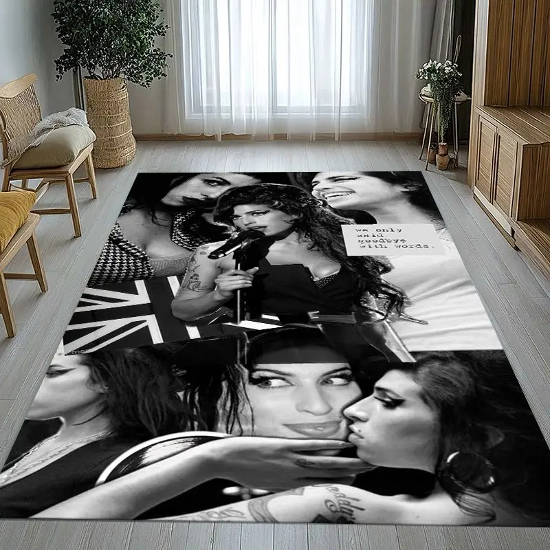 Amy Winehouse Music Singer Soft Large Non-Slip Area Rug,Carpet Mat for Living Room,Bedroom,Playroom & Sofa,Home Decor Gift