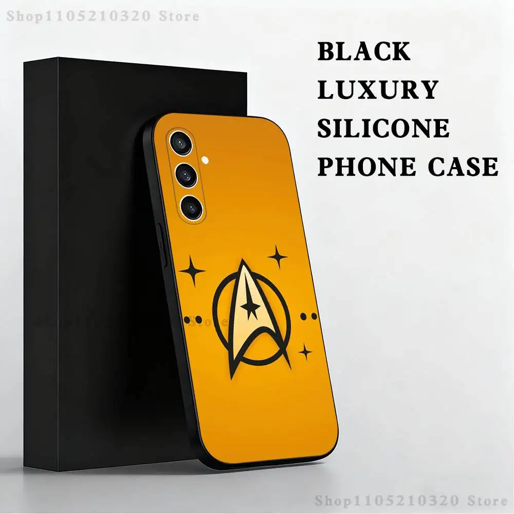 حافظة هاتف S-Star Trek S-Ships لهاتف سامسونج S25، S24 Ultra، S20، S30 plus، S22 plus، S23، S30 Ultra 5G غلاف أسود من السيليكون #2