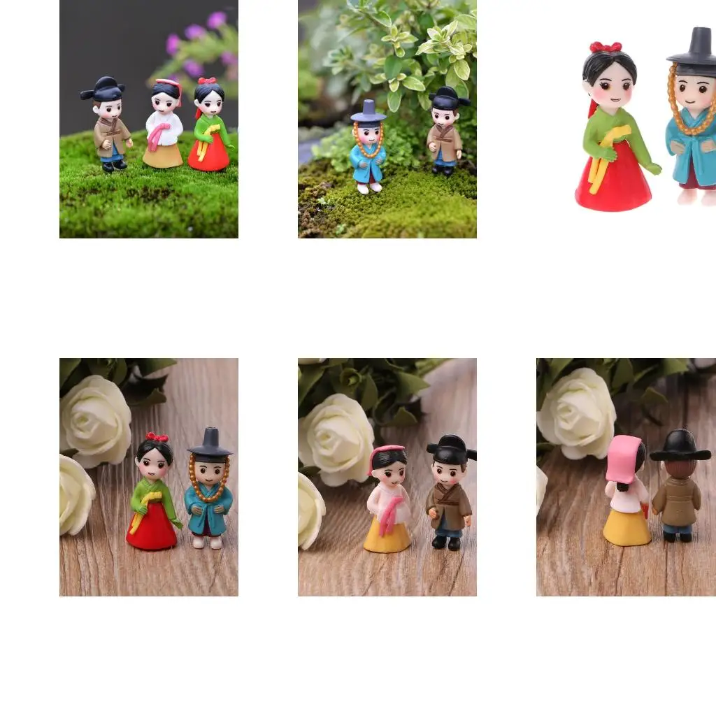 Korean Lovers Figure Ornaments Miniature Dollhouse Bonsai Fairy Garden Decor high quality