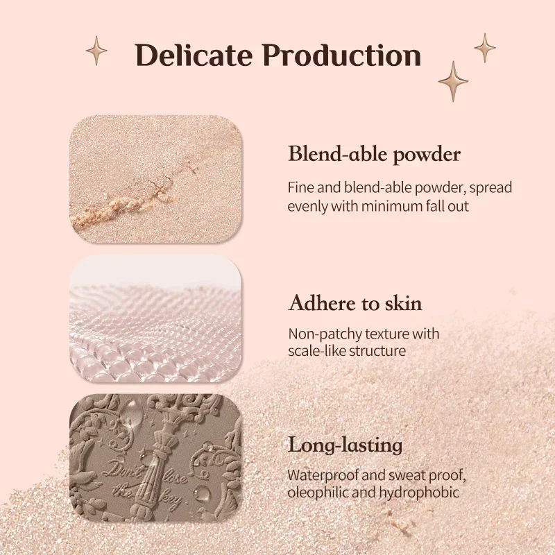 Flower Knows Highlighte &Contour 4-color Palette Bronzer Matte Contour Powder Long-Lasting Matte Face Contouring Makeup Cosmetic