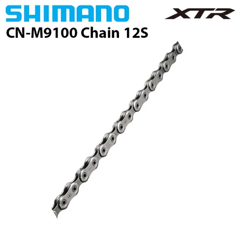 SHIMANO-Cadena de eslabones para bicicleta de montaña XTR M9100, SIL-TEC de cadena de 12 velocidades HYPERGLIDE + CN-M9100, con montaje de enlace rápido, tratamiento de SIL-TEC, piezas originales