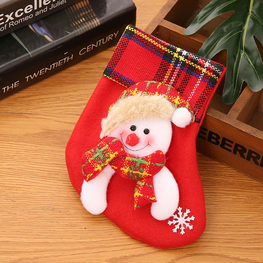 

6Pcs Festive Christmas Stockings for Hanging on Tree Fireplace Wall Door Xmas Small Stockings Holiday Decorations Home Office