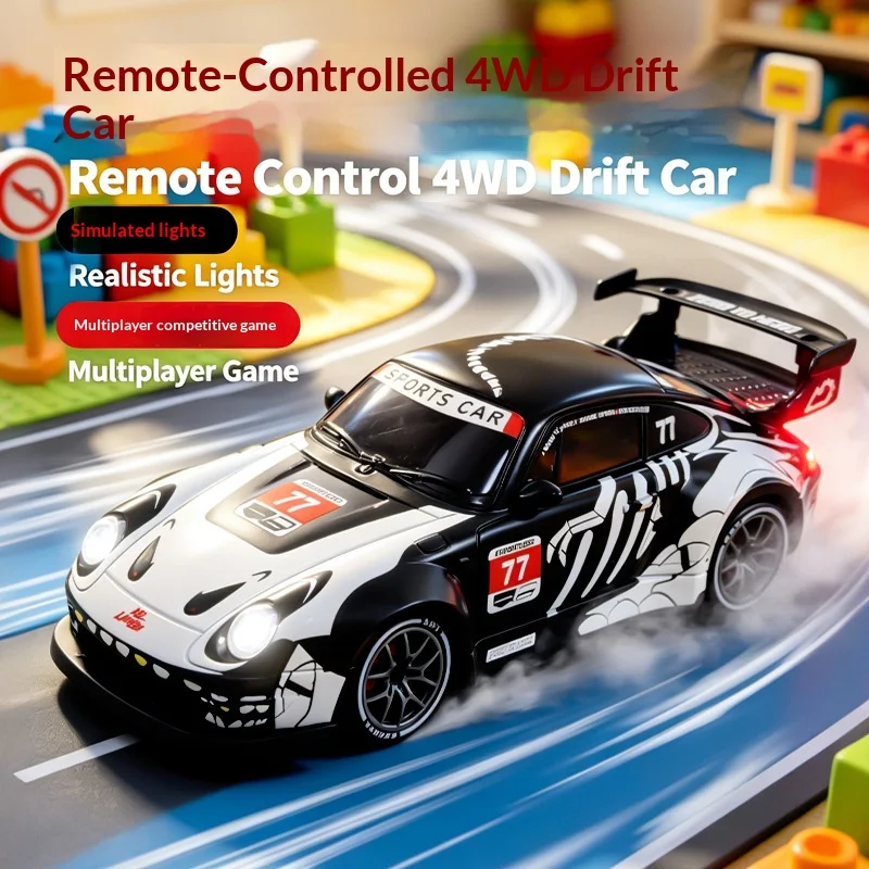 New 1:24 4WD High Speed Remote Control Drifting Car Professional RC Competition Racing Toy Birthday Holiday Gift