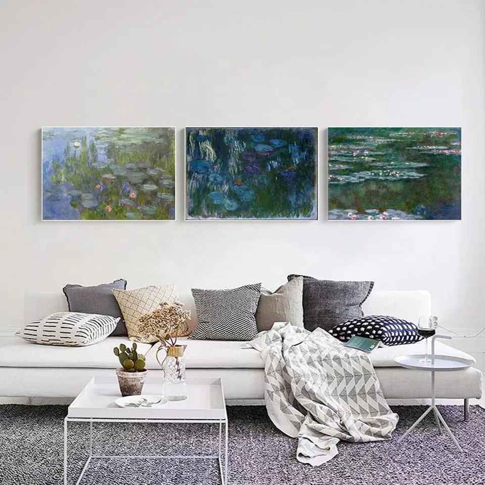 Monet diamentowe malowanie lilie wodne 5D diamentowe sztuki pełny zestaw streszczenie ściegu kryształowa mozaika zdjęcia ze strasu Home Decor