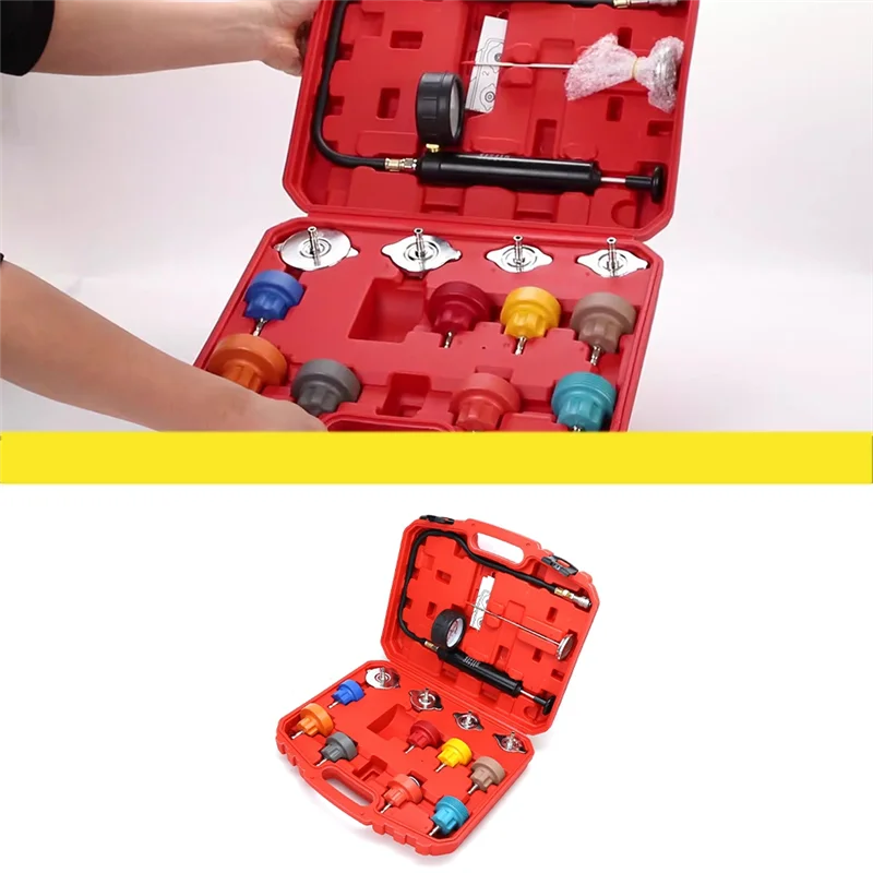 Big Deal Coolant Pressure Tester Kit Pressure Leak Tester Radiator Leak Tester Portable Cooling System Tester Kit Leak Tester