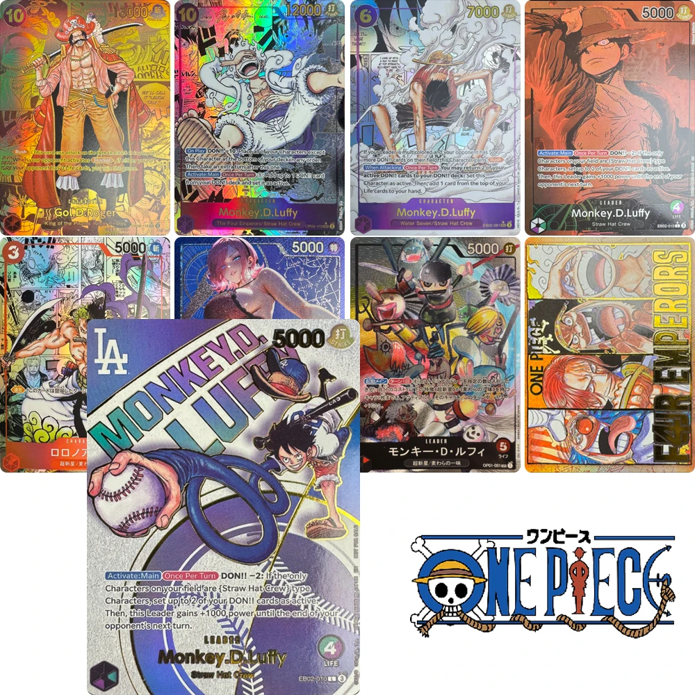 Anime characters ONE PIECE Monkey D Luffy Nami DIY Homemade Bronzing Xtreme Game toys Collection card Christmas birthday gift