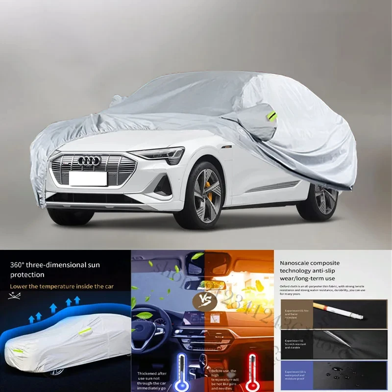 For Audi-E Auto Anti snow Anti dust Anti-uv Anti peeling paint And Anti Rainwater 210t car cover Car cover protection