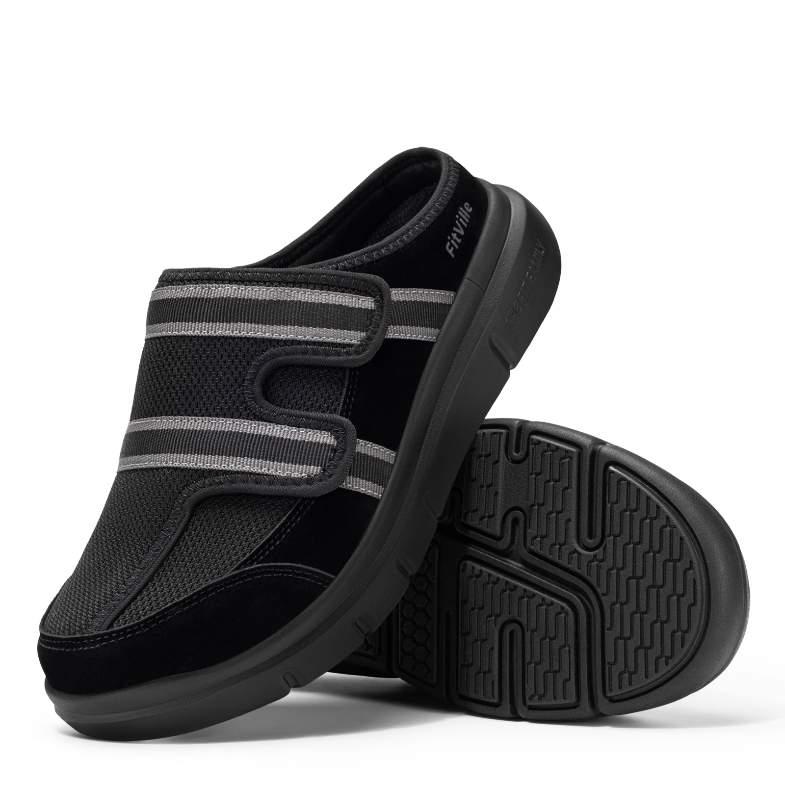 

Мужские полутапочки FitVille, очень широкие, для диабетиков, регулируемые, легкие, повседневные, для опухших ног и при подошвенном фасциите