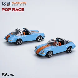 XCarToys x Pop Race 1:64 SINGER 964 Targa  Blueorange Diecast Model Car