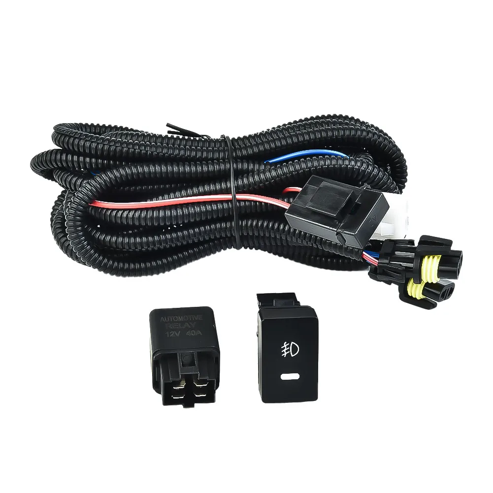 H11-Fog Light Wiring Harness Socket With LED Indicator Switch Automotive Relay For Honda For Ford Most Uni Versal Car Modles