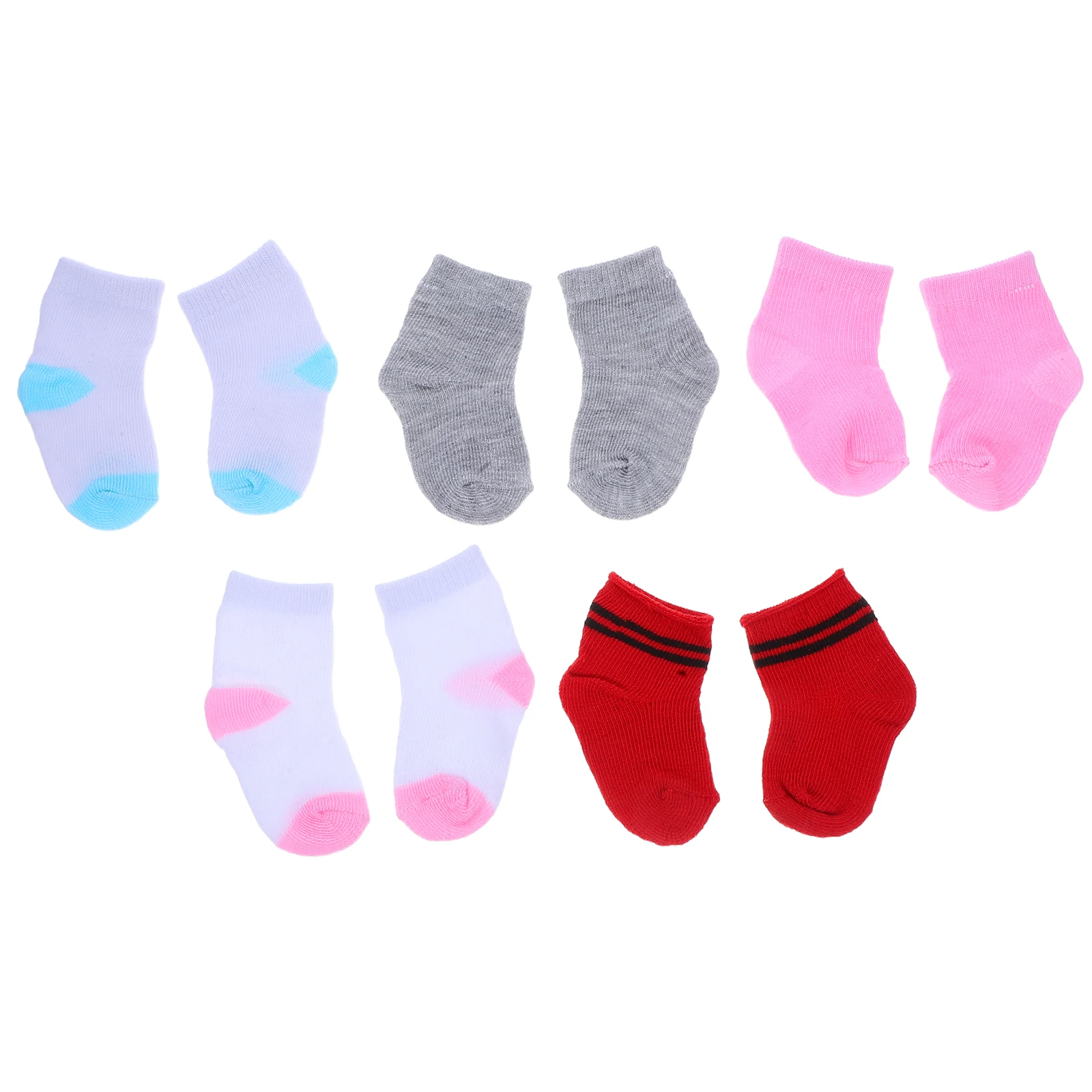 

5 Pairs Baby Socks Accessories 18 Inch Clothes American Dress up Mini Girl Child