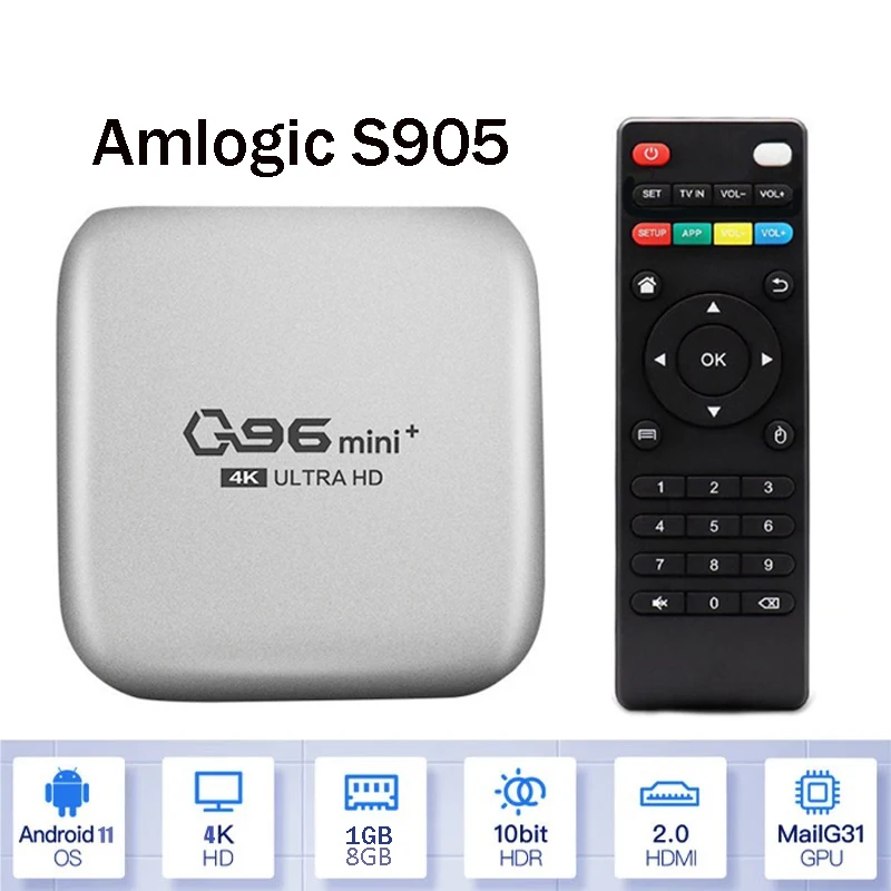 

Q96 mini Plus Smart TV Box Set-top box Android TV Box 11.0 Amlogic S905 L2 Quad Core 4K TV Box HD Media Player iptv